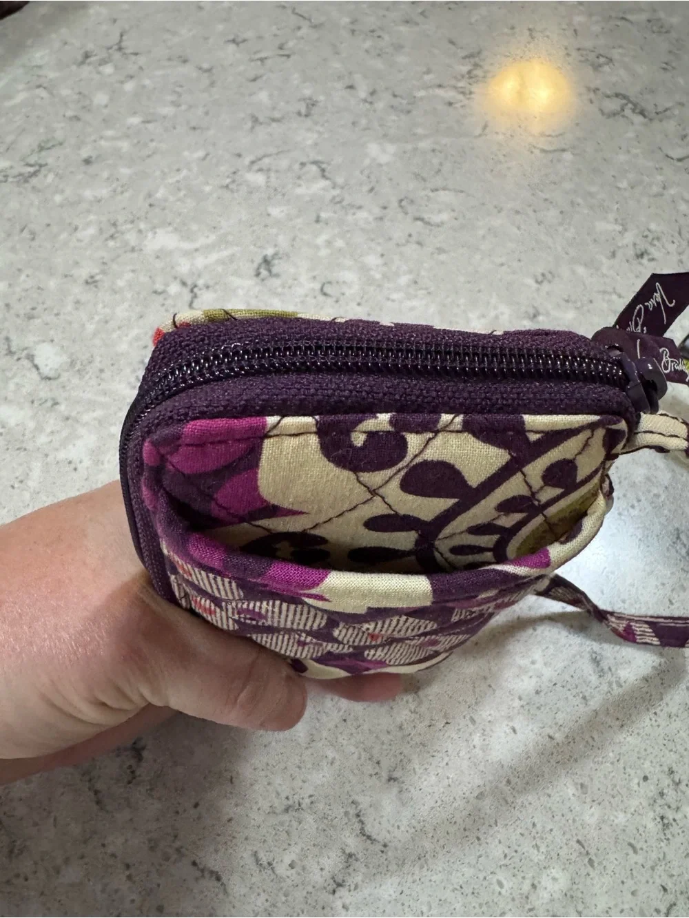Vera Bradley Multicolor Quilted Wristlet Wallet in Purple and Teal